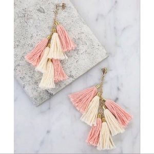 Ettika Multi Tassel Statement Earrings NWT